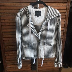 Sanctuary Nova Nautical Striped Linen Utility Jacket